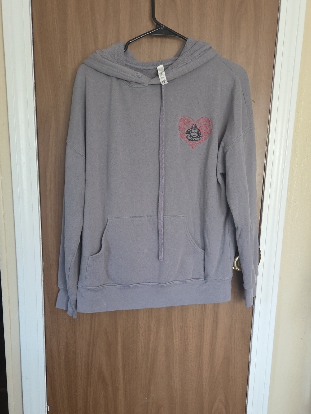 Women's Gray Heart Graphic Pullover Hoodie